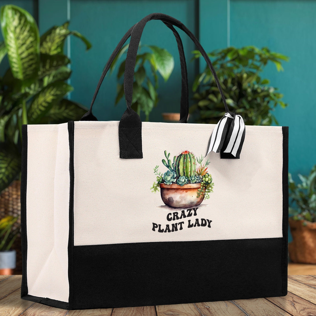 Crazy Plant Mom Canvas Tote Bag Plant Lovers Gift Plant Lady Tote Bag Gardener Mom Gift Gardening Tote Bag Plant Gift Botanical Gift for Mom - Aaria Tees