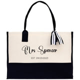 Mrs. Last Name Est Year Tote Bag Personalized Date Wedding Tote Bridal Shower Gift Honeymoon Gift Customized Wedding Gift Bridesmaid Gift - Aaria Tees Aaria Tees