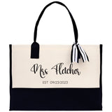 Mrs. Last Name Est Year Tote Bag Personalized Date Wedding Tote Bridal Shower Gift Honeymoon Gift Customized Wedding Gift Bridesmaid Gift - Aaria Tees Aaria Tees