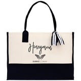 Honeymoon Vibes Personalized Canvas Tote Bag Custom Newlyweds Beach Tote Bag Honeymoon Gift Honeymoon Weekender Bag Engagement Gift - Aaria Tees Aaria Tees