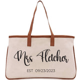 Mrs. Last Name Est Year Tote Bag Personalized Date Wedding Tote Bridal Shower Gift Honeymoon Gift Customized Wedding Gift Bridesmaid Gift - Aaria Tees Aaria Tees