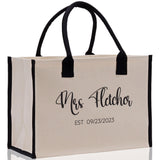 Mrs. Last Name Est Year Tote Bag Personalized Date Wedding Tote Bridal Shower Gift Honeymoon Gift Customized Wedding Gift Bridesmaid Gif - Aaria Tees Aaria Tees