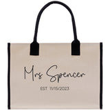 Mrs. Last Name Est Year Tote Bag Personalized Date Wedding Tote Bridal Shower Gift Honeymoon Gift Customized Wedding Gift Bridesmaid Gif - Aaria Tees Aaria Tees