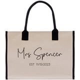 Mrs. Last Name Est Year Tote Bag Personalized Date Wedding Tote Bridal Shower Gift Honeymoon Gift Customized Wedding Gift Bridesmaid Gif - Aaria Tees Aaria Tees