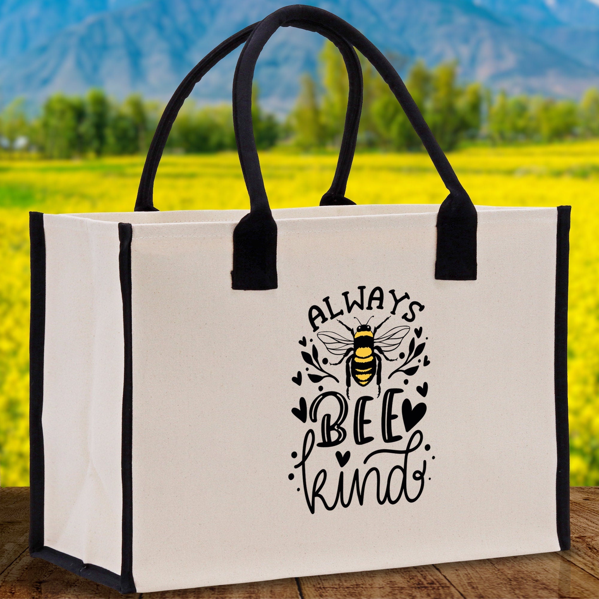 Always Bee Kind Cotton Canvas Tote Bag Nurse Appreciation Gift Bag Gift for Her Birthday Gift Bee Kind Mental Health Matters Save The Bees - Aaria Tees Aaria Tees