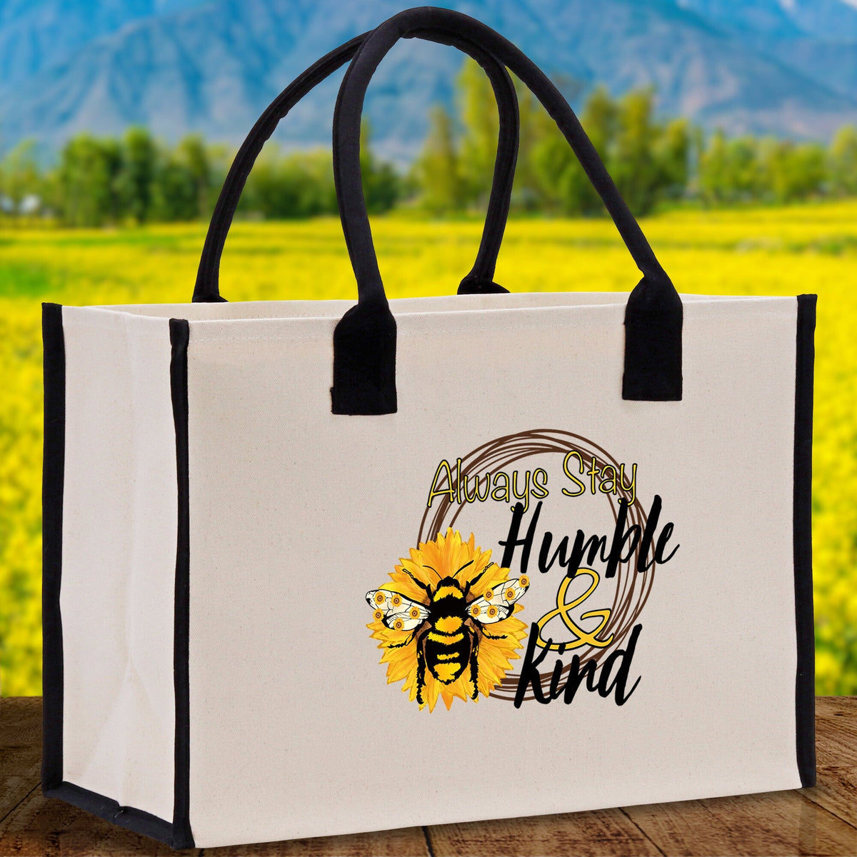 Always Stay Humble & Kind Cotton Canvas Tote Bag Nurse Appreciation Gift Bag Gift for Her Birthday Gift Bee Kind Mental Health Matters - Aaria Tees