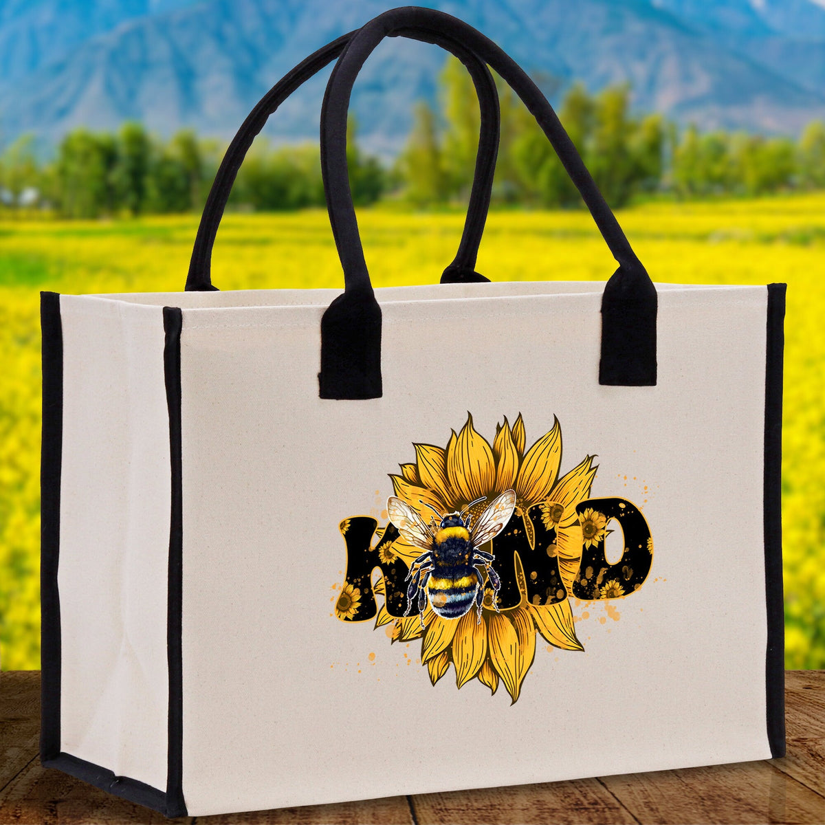Kind Cotton Canvas Tote Bag Nurse Appreciation Gift Bag Gift for Her Birthday Gift Bee Kind Mental Health Matters Save The Bees - Aaria Tees