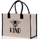 Kind Cotton Canvas Tote Bag Nurse Appreciation Gift Bag Gift for Her Birthday Gift Bee Kind Mental Health Matters Save The Bees - Aaria Tees Aaria Tees