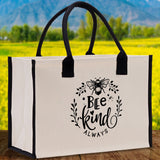 Bee Kind Always Cotton Canvas Tote Bag Nurse Appreciation Gift Bag Gift for Her Birthday Gift Bee Kind Mental Health Matters Save The Bees - Aaria Tees Aaria Tees