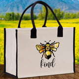 Kind Cotton Canvas Tote Bag Nurse Appreciation Gift Bag Gift for Her Birthday Gift Bee Kind Mental Health Matters Save The Bees - Aaria Tees Aaria Tees