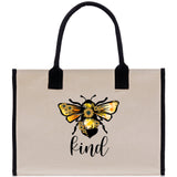 Kind Cotton Canvas Tote Bag Nurse Appreciation Gift Bag Gift for Her Birthday Gift Bee Kind Mental Health Matters Save The Bees - Aaria Tees Aaria Tees
