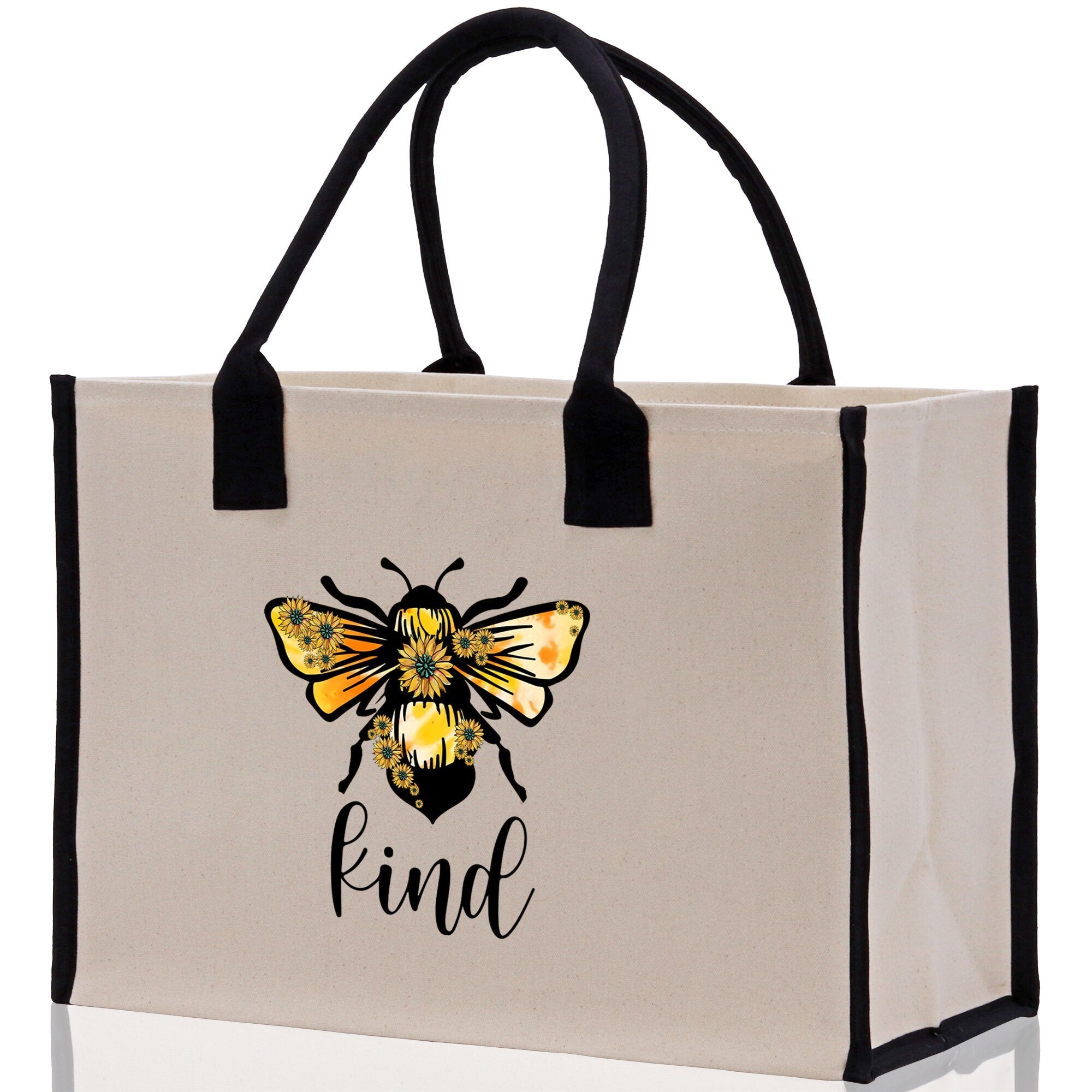 Kind Cotton Canvas Tote Bag Nurse Appreciation Gift Bag Gift for Her Birthday Gift Bee Kind Mental Health Matters Save The Bees - Aaria Tees Aaria Tees