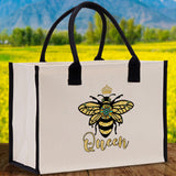 Bee Queen Cotton Canvas Tote Bag Nurse Appreciation Gift Bag Gift for Her Birthday Gift Bee Kind Mental Health Matters Save The Bees - Aaria Tees Aaria Tees