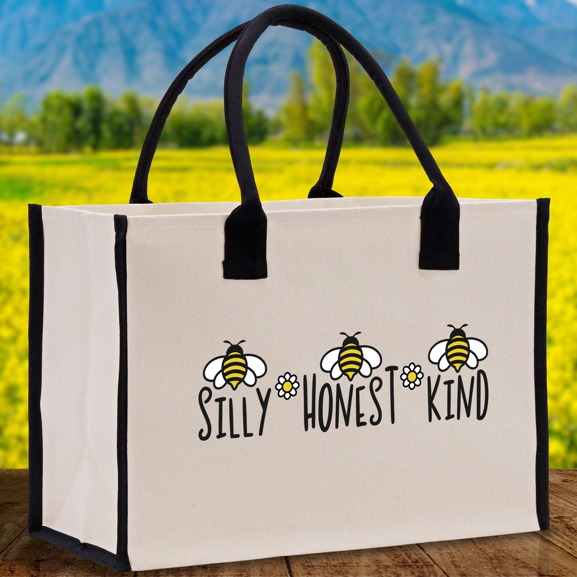Silly Honest KindCotton Canvas Tote Bag Nurse Appreciation Gift Bag Gift for Her Birthday Gift Bee Kind Mental Health Matters Save The Bees - Aaria Tees Aaria Tees