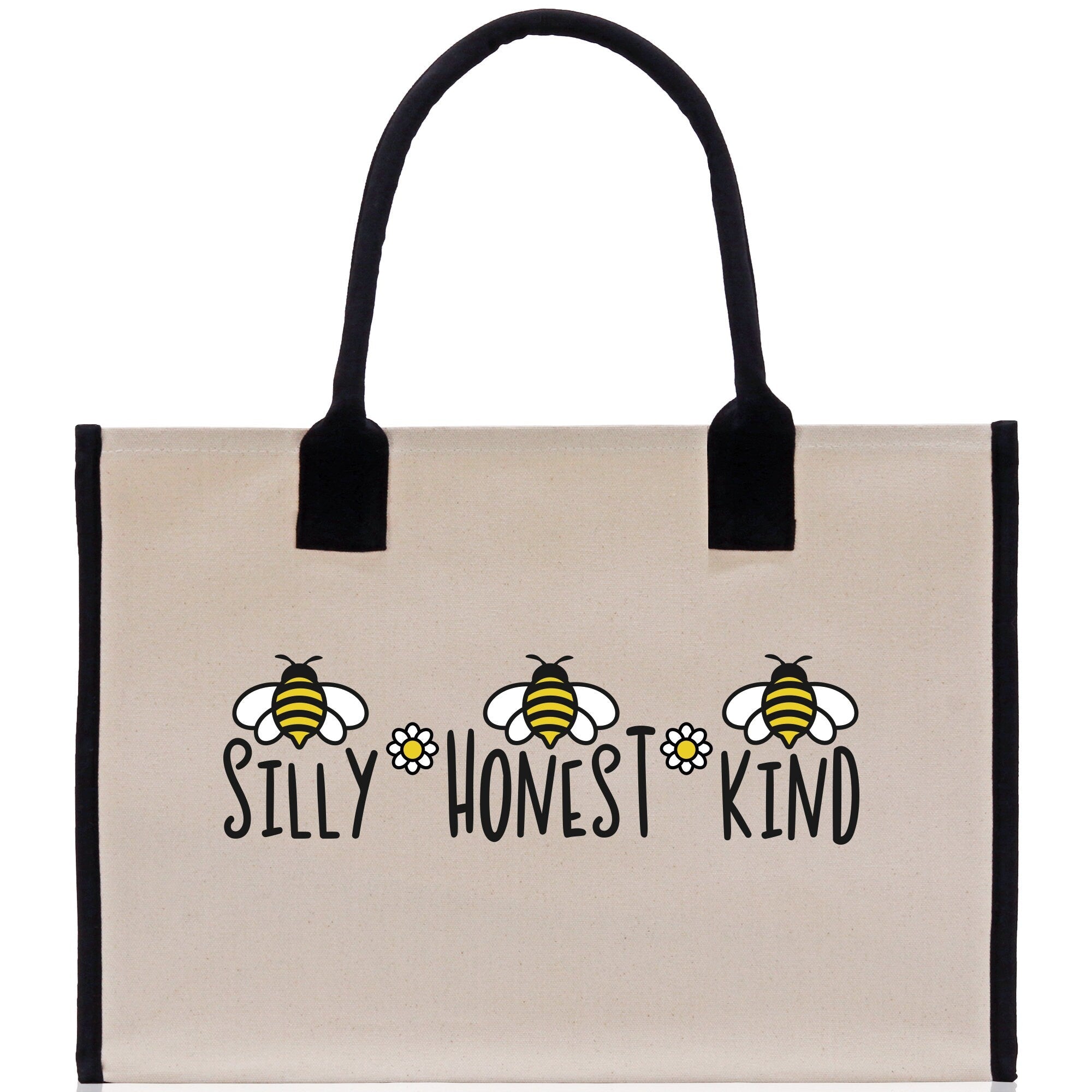 Silly Honest KindCotton Canvas Tote Bag Nurse Appreciation Gift Bag Gift for Her Birthday Gift Bee Kind Mental Health Matters Save The Bees - Aaria Tees Aaria Tees