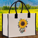 Sunflower Cotton Canvas Tote Bag Nurse Appreciation Gift Bag Gift for Her Birthday Gift Bee Kind Mental Health Matters Save The Bees - Aaria Tees Aaria Tees