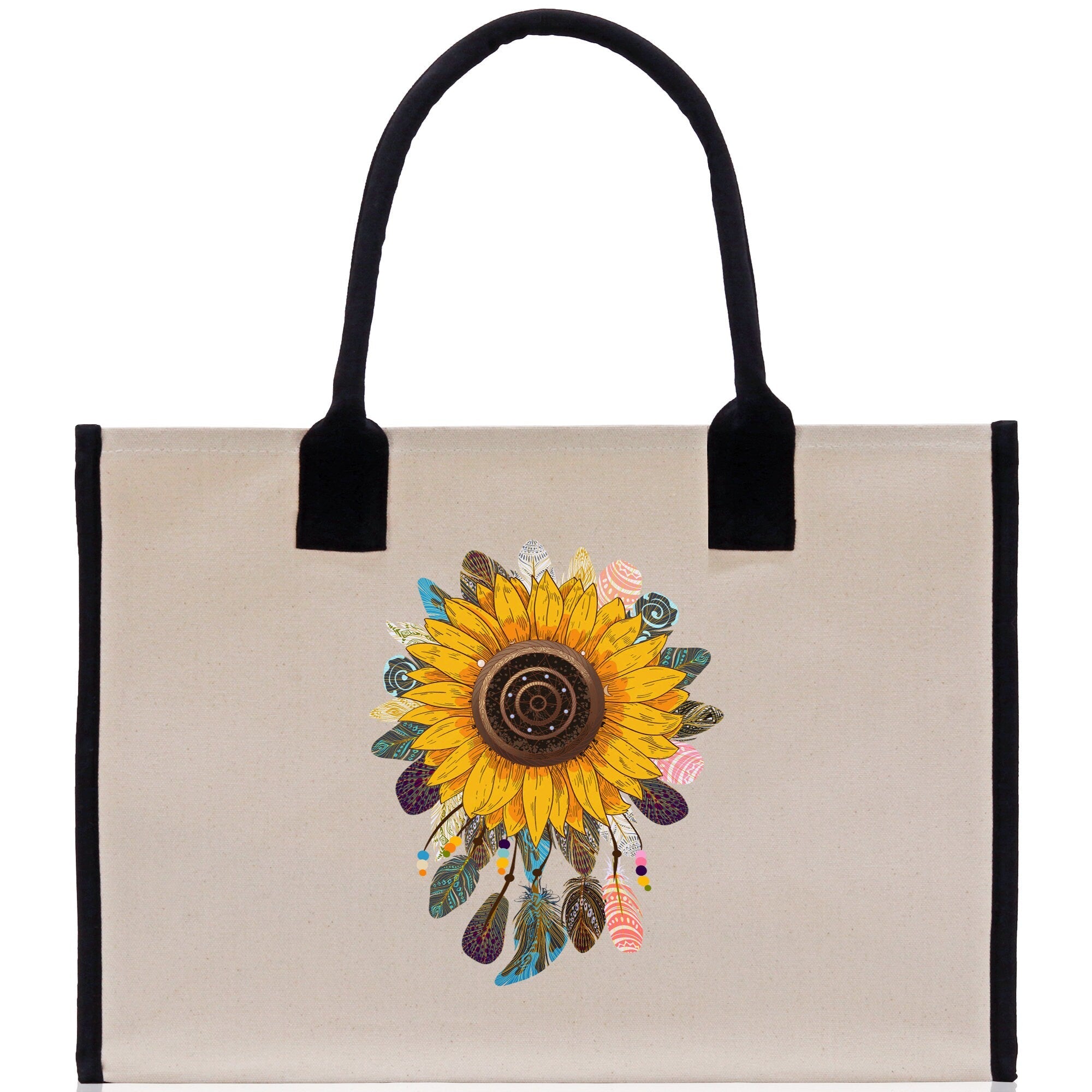 Sunflower Cotton Canvas Tote Bag Nurse Appreciation Gift Bag Gift for Her Birthday Gift Bee Kind Mental Health Matters Save The Bees - Aaria Tees Aaria Tees