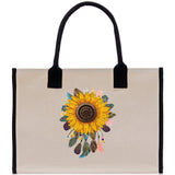 Sunflower Cotton Canvas Tote Bag Nurse Appreciation Gift Bag Gift for Her Birthday Gift Bee Kind Mental Health Matters Save The Bees - Aaria Tees Aaria Tees