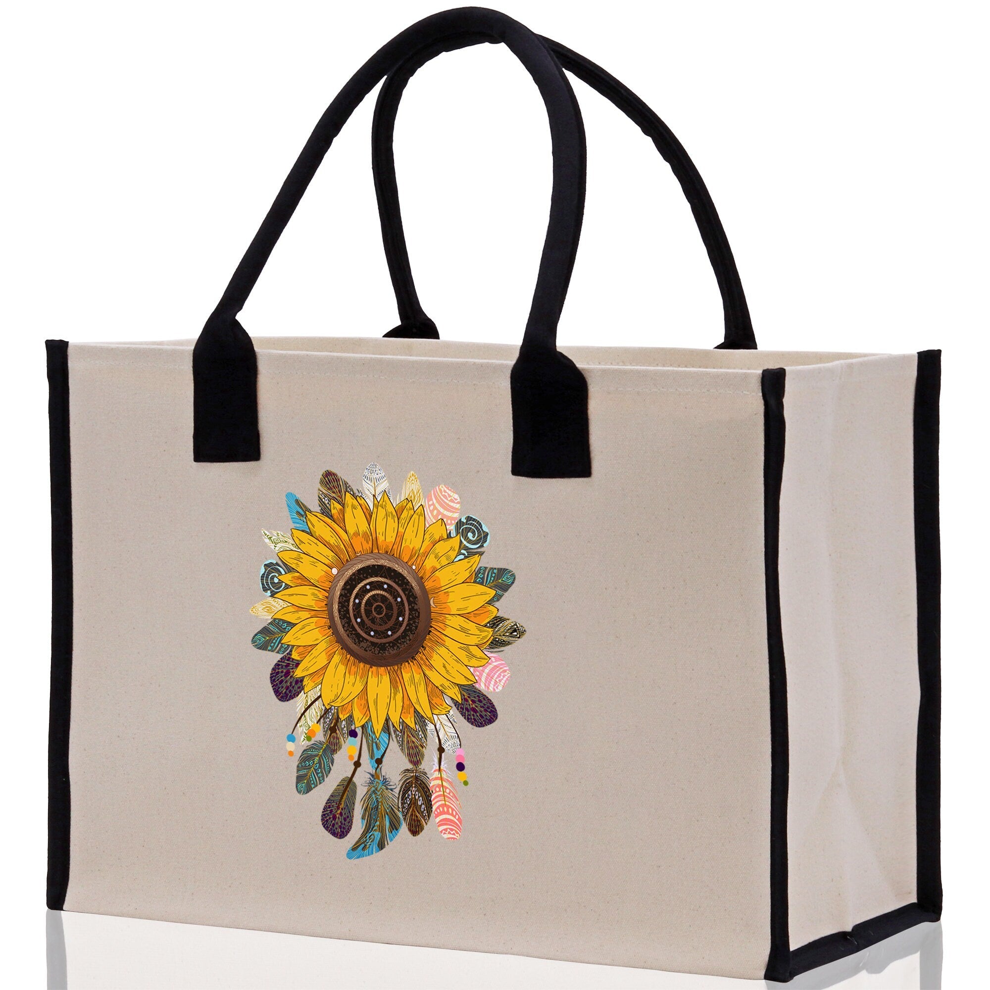 Sunflower Cotton Canvas Tote Bag Nurse Appreciation Gift Bag Gift for Her Birthday Gift Bee Kind Mental Health Matters Save The Bees - Aaria Tees Aaria Tees