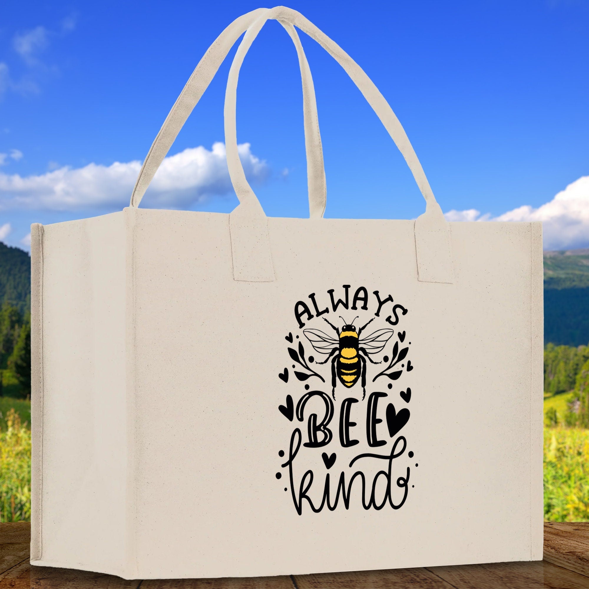 Always Bee Kind Cotton Canvas Tote Bag Nurse Appreciation Gift Bag Gift for Her Birthday Gift Bee Kind Mental Health Matters Save The Bees - Aaria Tees Aaria Tees