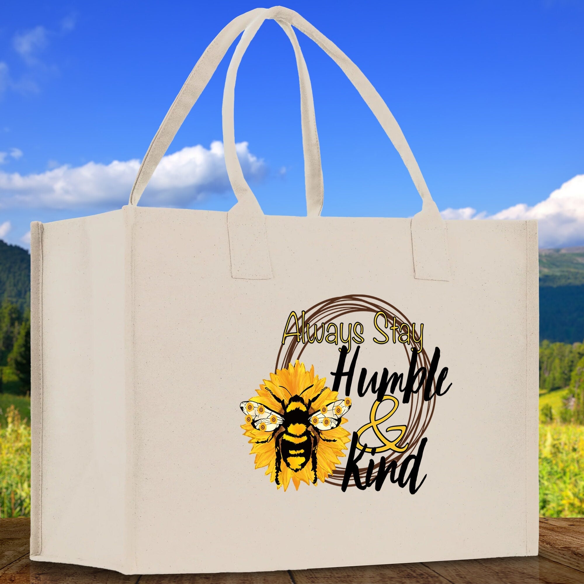 Always Stay Humble & Kind Cotton Canvas Tote Bag Nurse Appreciation Gift Bag Gift for Her Birthday Gift Bee Kind Mental Health Matters - Aaria Tees Aaria Tees
