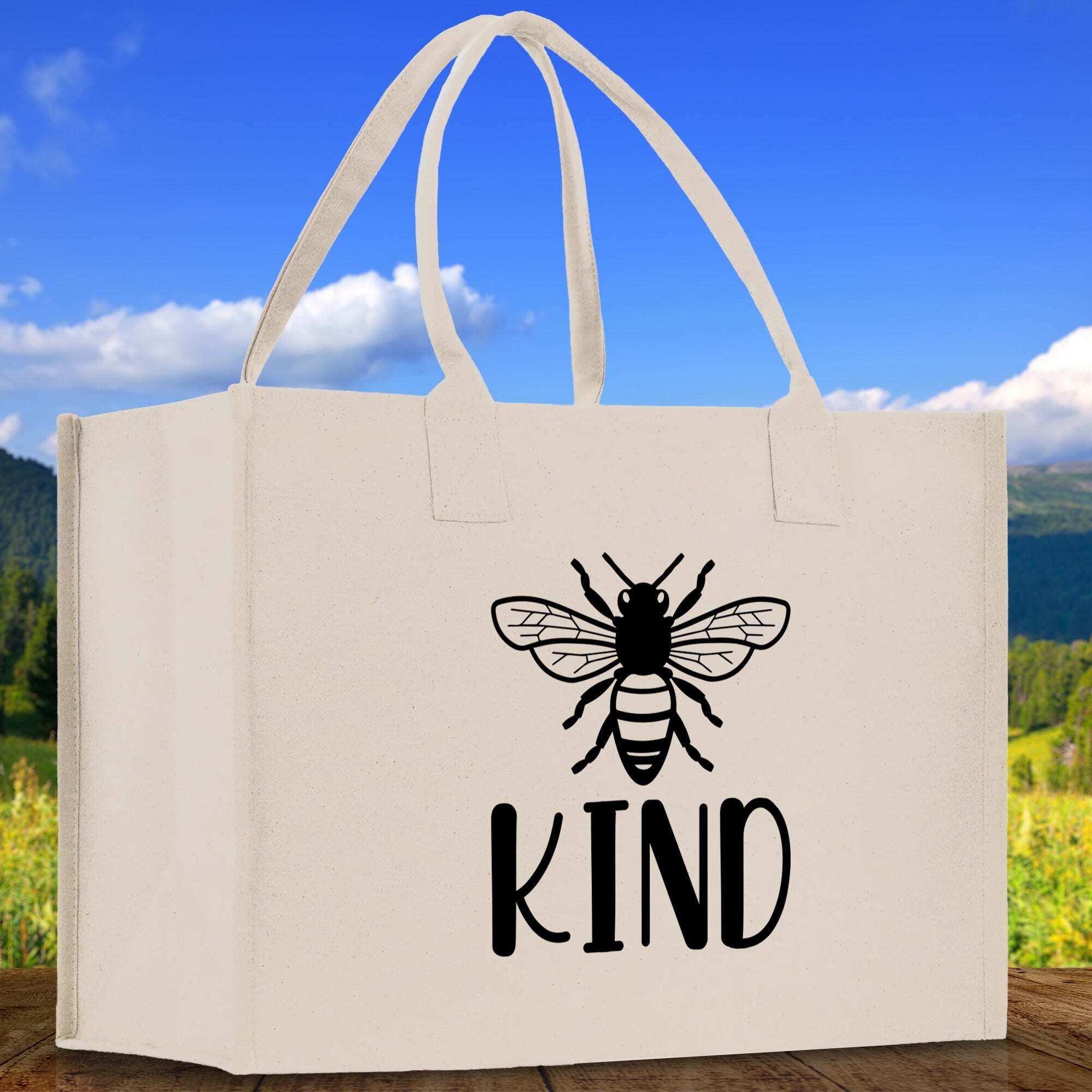 Kind Cotton Canvas Tote Bag Nurse Appreciation Gift Bag Gift for Her Birthday Gift Bee Kind Mental Health Matters Save The Bees - Aaria Tees Aaria Tees