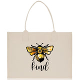 Kind Cotton Canvas Tote Bag Nurse Appreciation Gift Bag Gift for Her Birthday Gift Bee Kind Mental Health Matters Save The Bees - Aaria Tees Aaria Tees