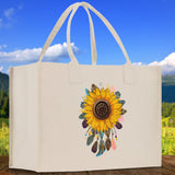 Sunflower Cotton Canvas Tote Bag Nurse Appreciation Gift Bag Gift for Her Birthday Gift Bee Kind Mental Health Matters Save The Bees - Aaria Tees Aaria Tees