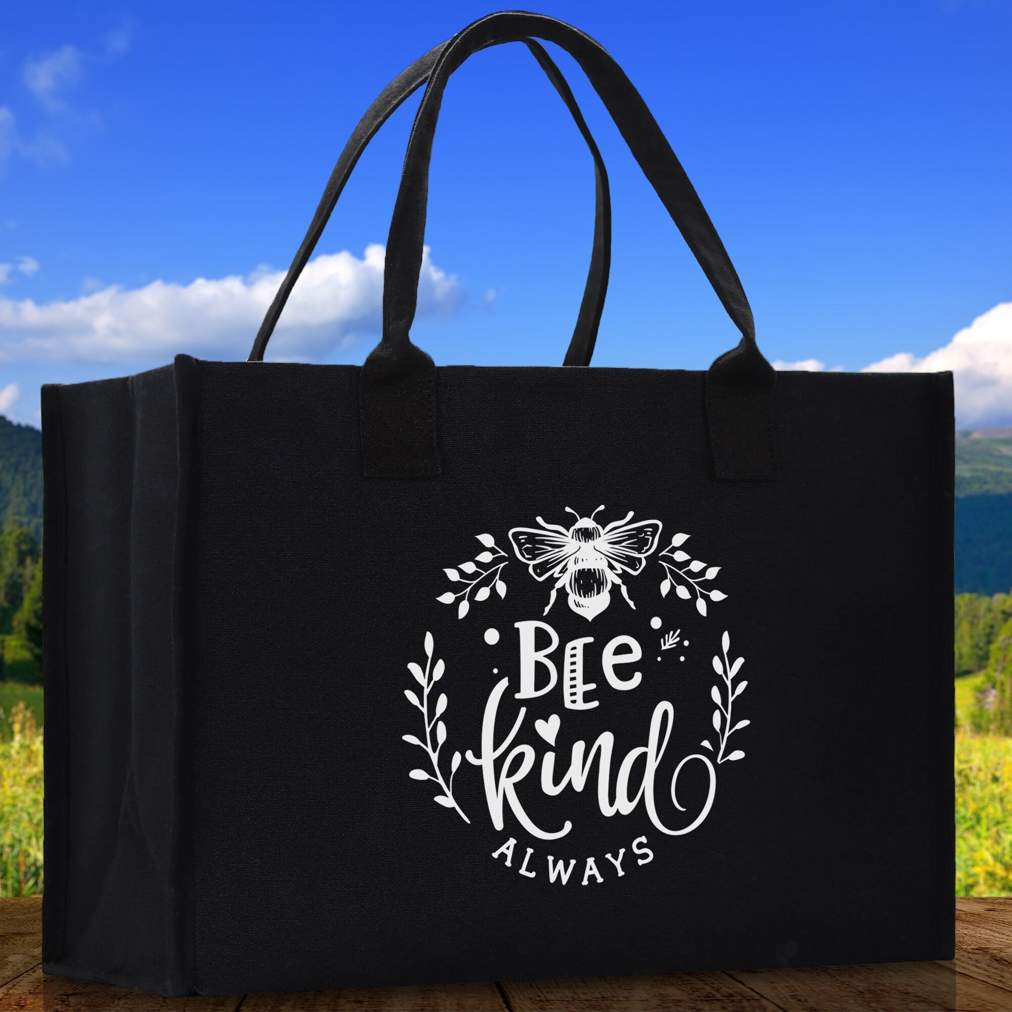 Bee Kind Always Cotton Canvas Tote Bag Nurse Appreciation Gift Bag Gift for Her Birthday Gift Bee Kind Mental Health Matters Save The Bees - Aaria Tees Aaria Tees