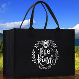 Bee Kind Always Cotton Canvas Tote Bag Nurse Appreciation Gift Bag Gift for Her Birthday Gift Bee Kind Mental Health Matters Save The Bees - Aaria Tees Aaria Tees