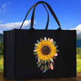 Sunflower Cotton Canvas Tote Bag Nurse Appreciation Gift Bag Gift for Her Birthday Gift Bee Kind Mental Health Matters Save The Bees - Aaria Tees Aaria Tees
