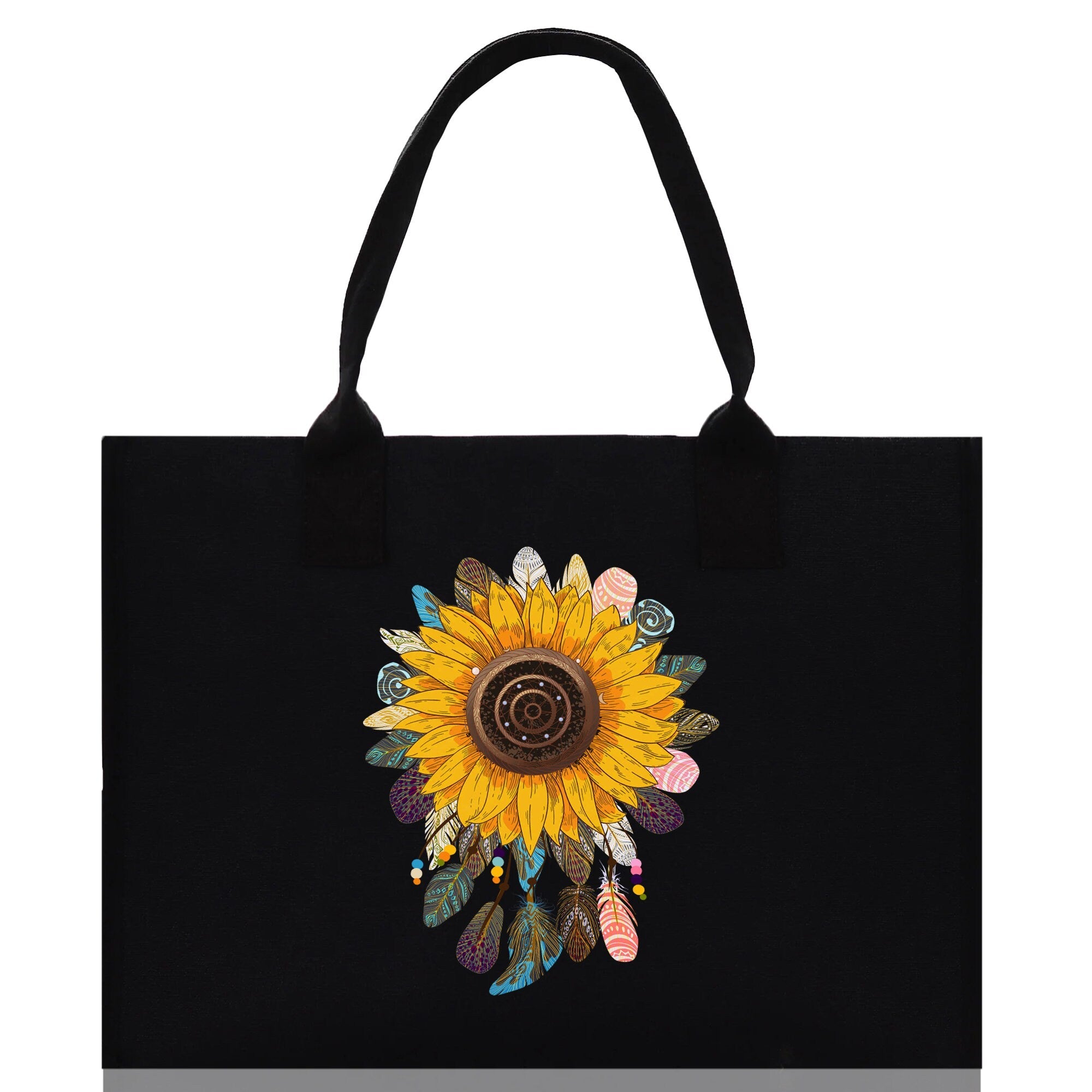 Sunflower Cotton Canvas Tote Bag Nurse Appreciation Gift Bag Gift for Her Birthday Gift Bee Kind Mental Health Matters Save The Bees - Aaria Tees Aaria Tees