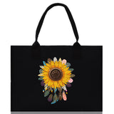 Sunflower Cotton Canvas Tote Bag Nurse Appreciation Gift Bag Gift for Her Birthday Gift Bee Kind Mental Health Matters Save The Bees - Aaria Tees Aaria Tees