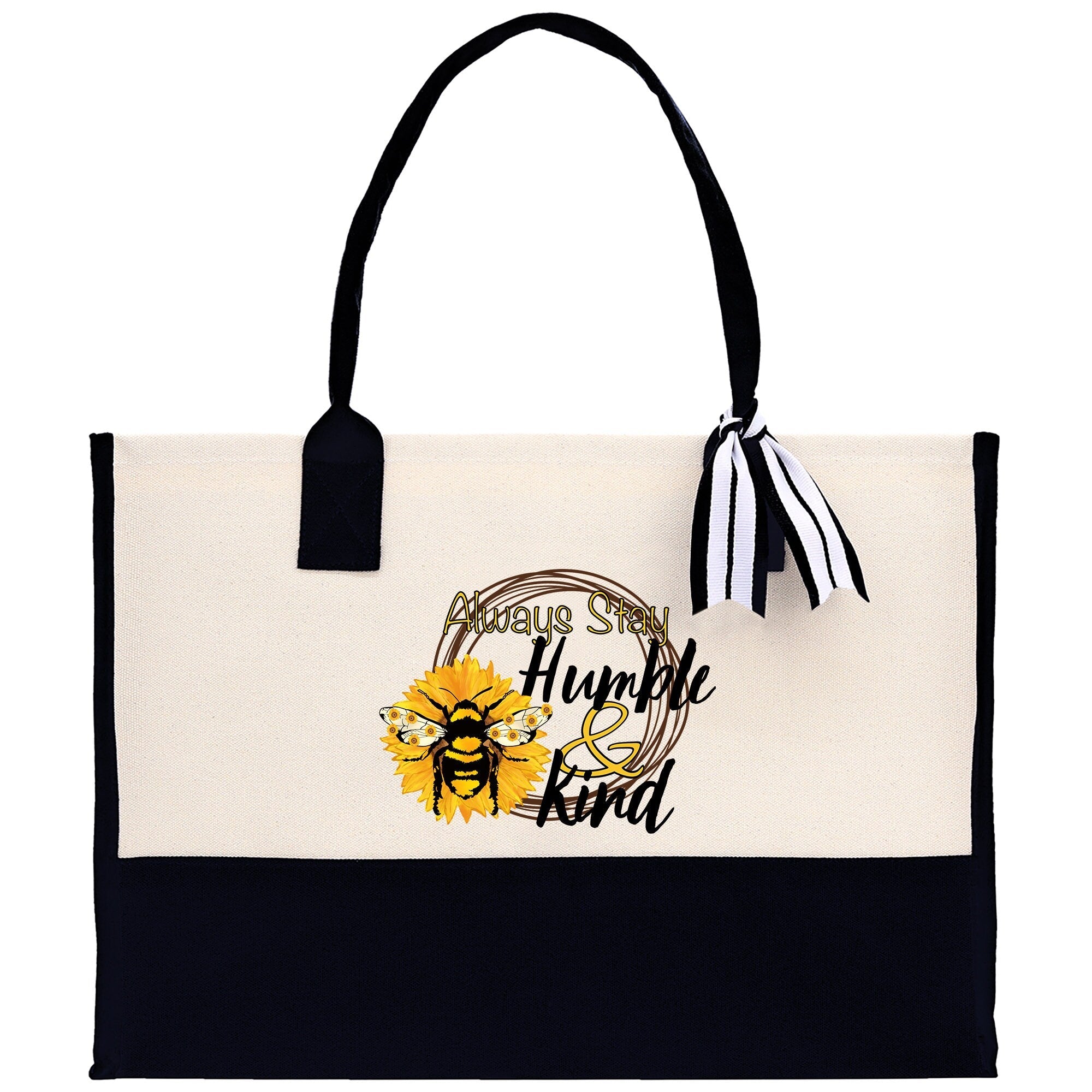 Always Stay Humble & Kind Cotton Canvas Tote Bag Nurse Appreciation Gift Bag Gift for Her Birthday Gift Bee Kind Mental Health Matters - Aaria Tees Aaria Tees