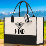 Kind Cotton Canvas Tote Bag Nurse Appreciation Gift Bag Gift for Her Birthday Gift Bee Kind Mental Health Matters Save The Bees - Aaria Tees Aaria Tees