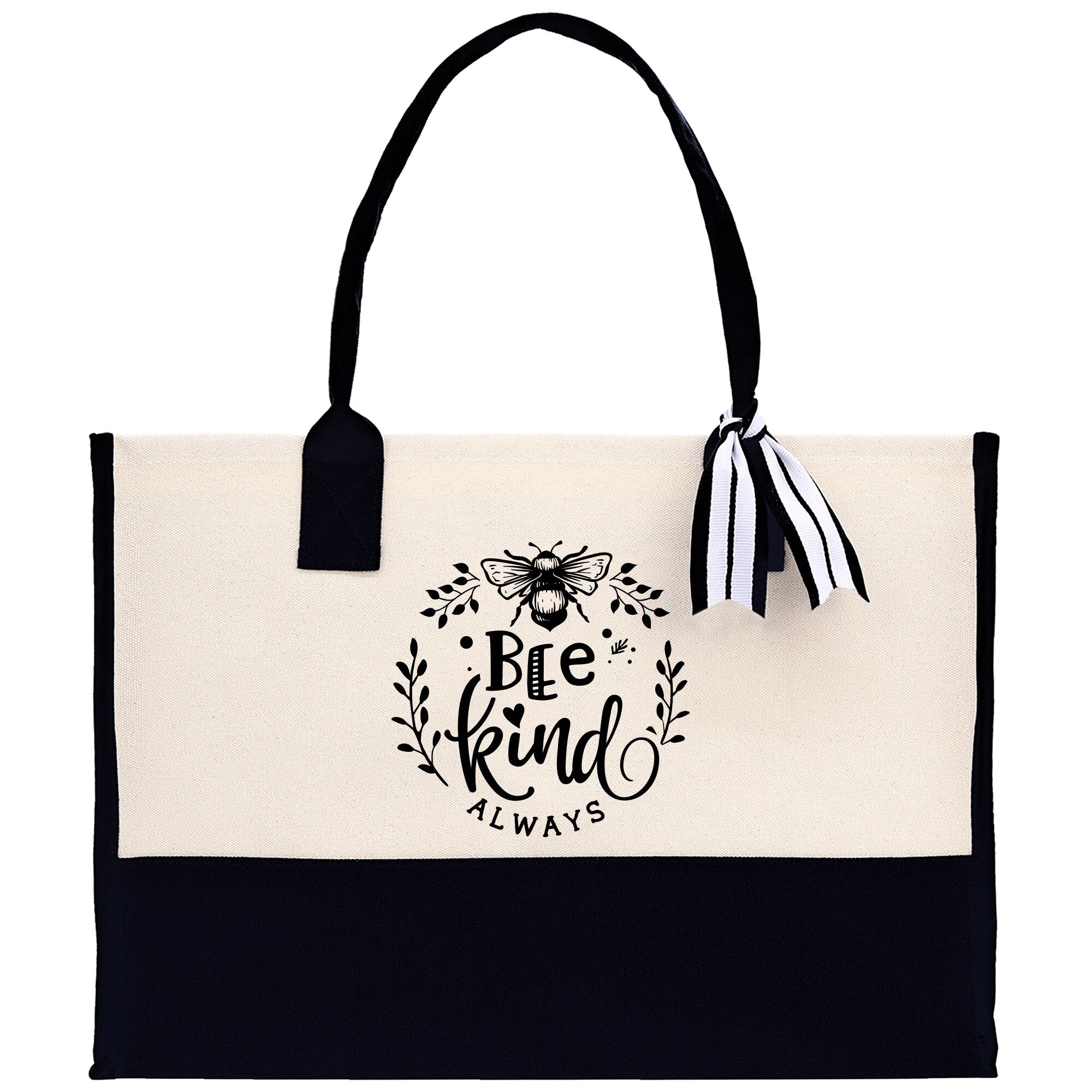 Bee Kind Always Cotton Canvas Tote Bag Nurse Appreciation Gift Bag Gift for Her Birthday Gift Bee Kind Mental Health Matters Save The Bees - Aaria Tees Aaria Tees