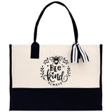 Bee Kind Always Cotton Canvas Tote Bag Nurse Appreciation Gift Bag Gift for Her Birthday Gift Bee Kind Mental Health Matters Save The Bees - Aaria Tees Aaria Tees