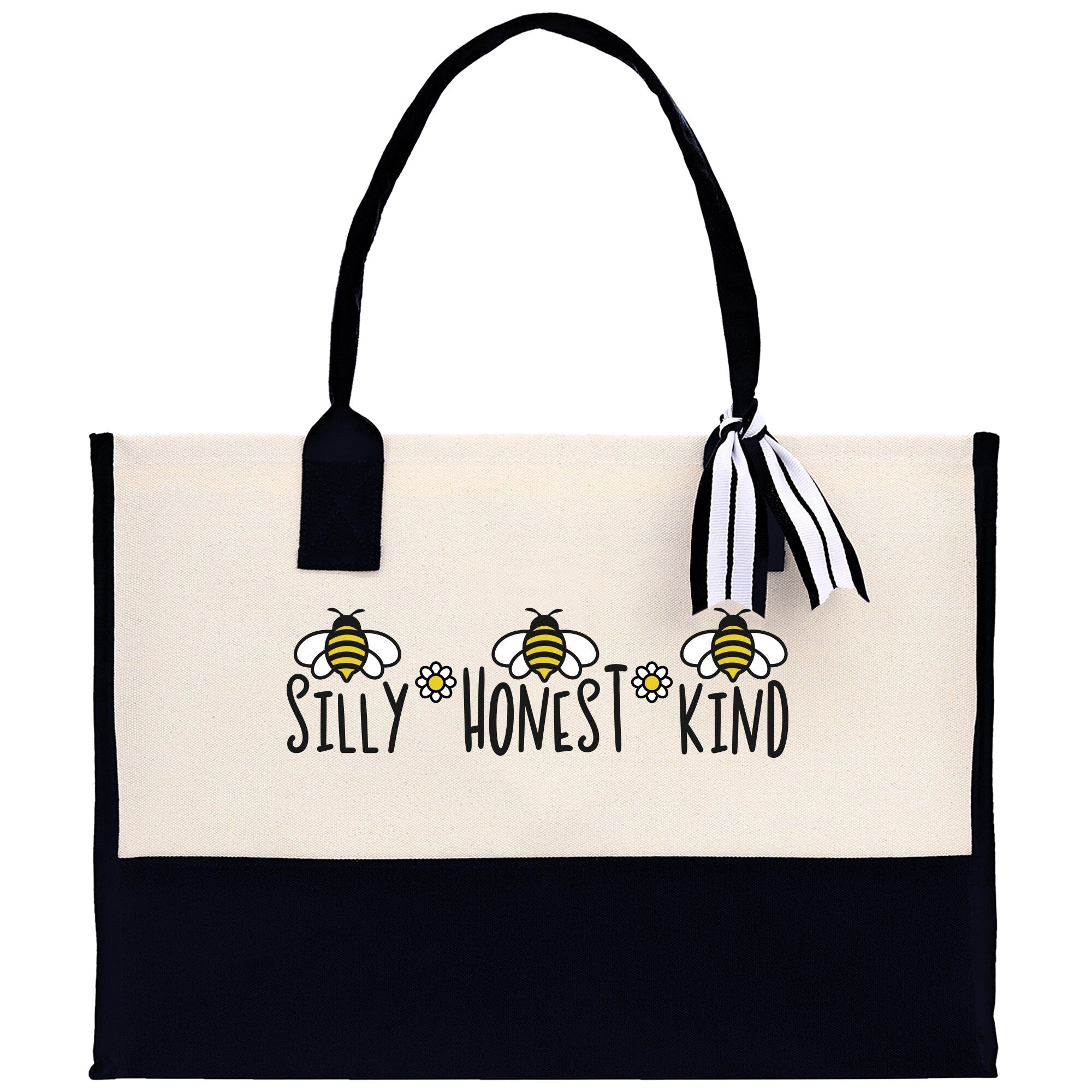 Silly Honest KindCotton Canvas Tote Bag Nurse Appreciation Gift Bag Gift for Her Birthday Gift Bee Kind Mental Health Matters Save The Bees - Aaria Tees Aaria Tees