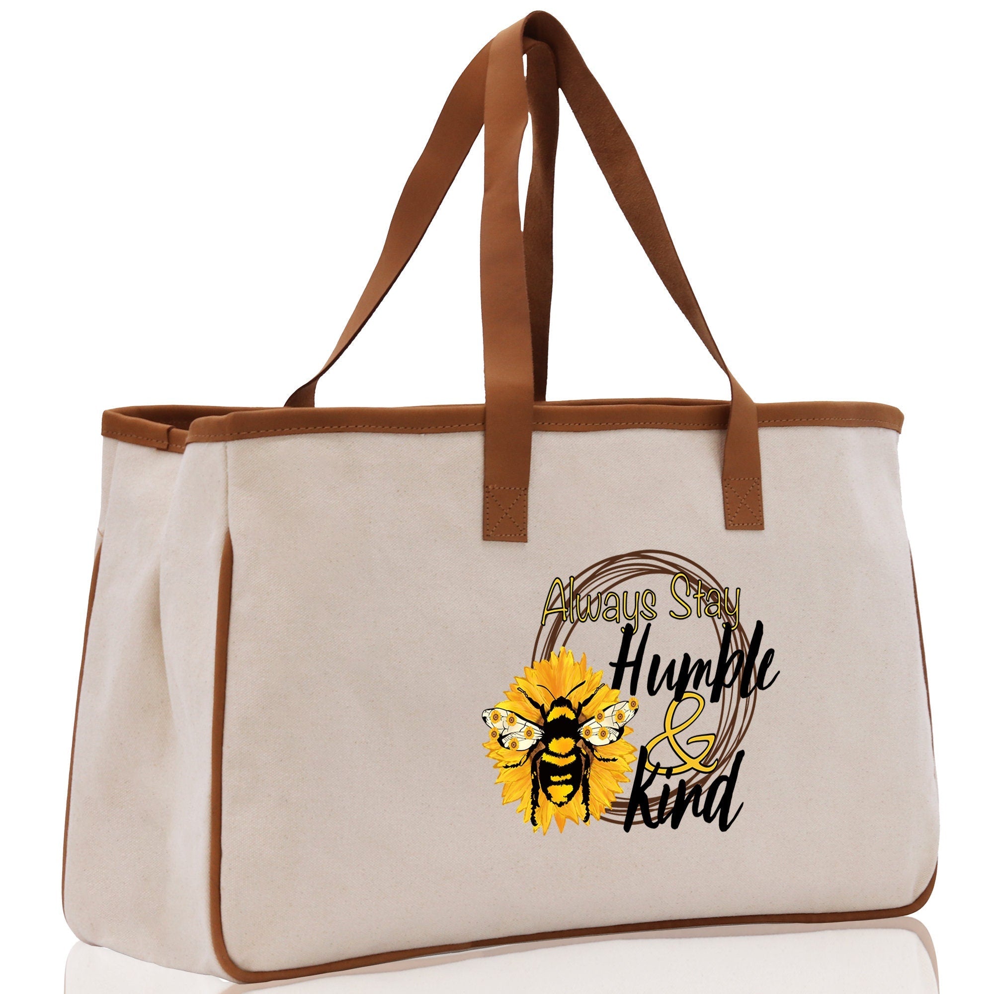Always Stay Humble & Kind Cotton Canvas Tote Bag Nurse Appreciation Gift Bag Gift for Her Birthday Gift Bee Kind Mental Health Matters - Aaria Tees Aaria Tees