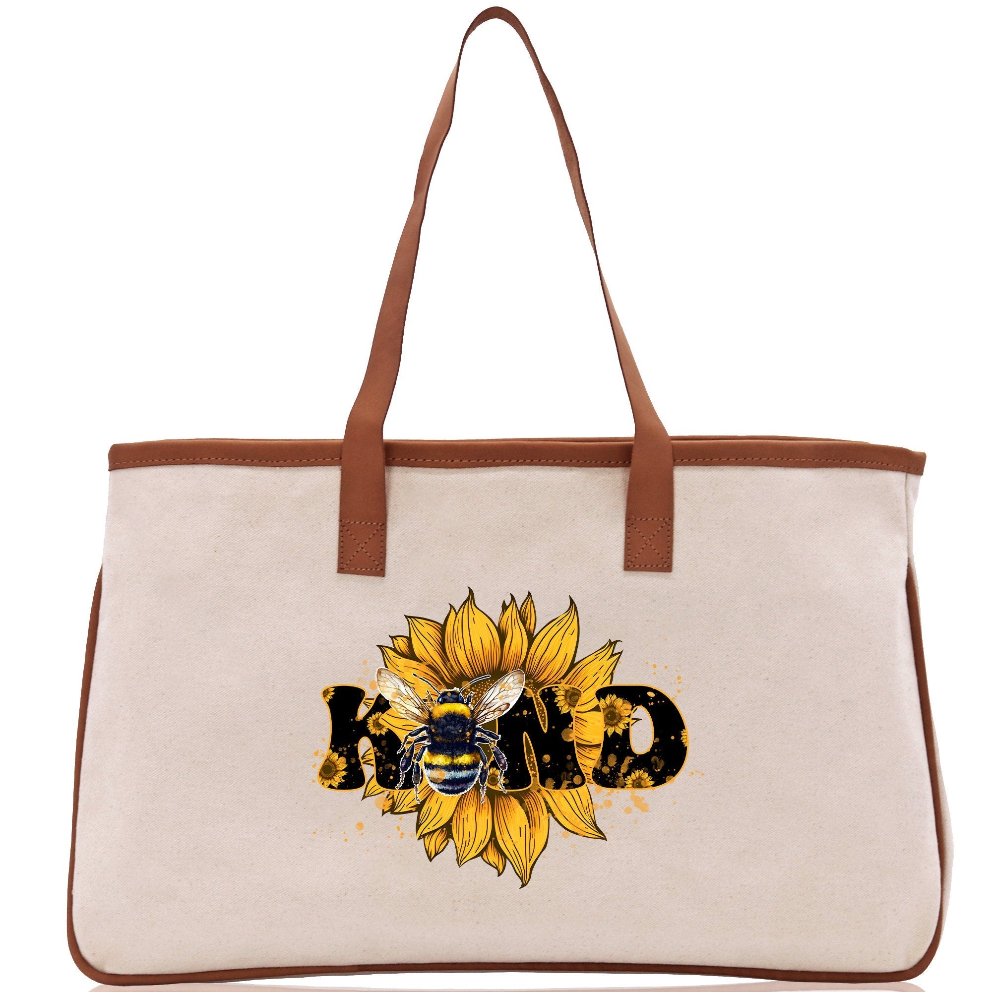 Kind Cotton Canvas Tote Bag Nurse Appreciation Gift Bag Gift for Her Birthday Gift Bee Kind Mental Health Matters Save The Bees - Aaria Tees Aaria Tees
