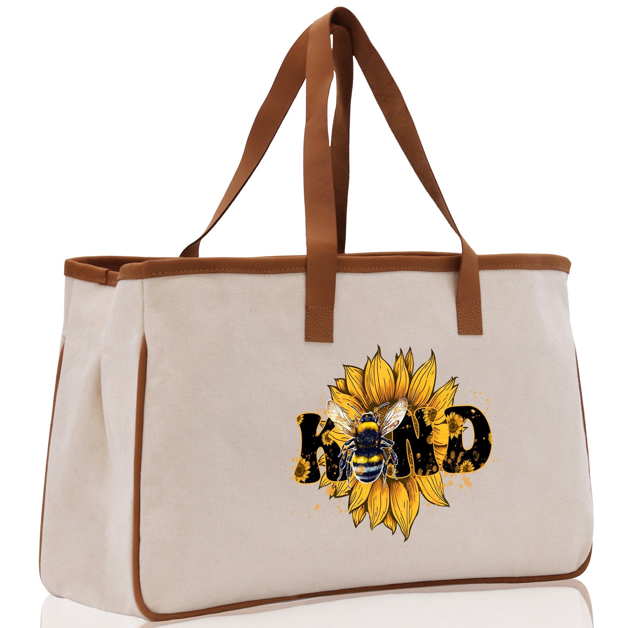 Kind Cotton Canvas Tote Bag Nurse Appreciation Gift Bag Gift for Her Birthday Gift Bee Kind Mental Health Matters Save The Bees - Aaria Tees Aaria Tees