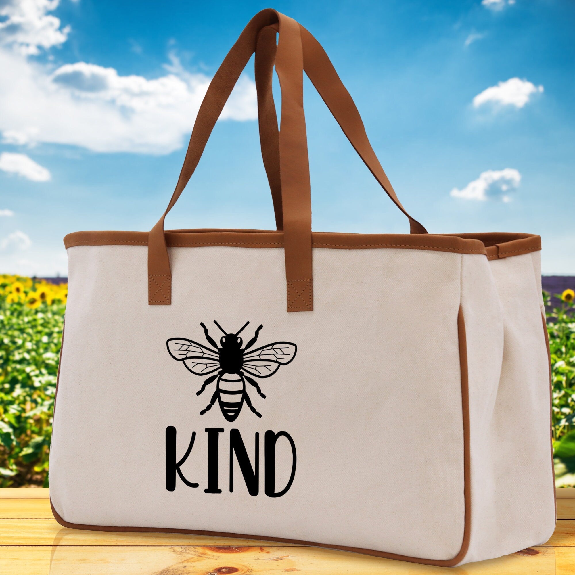 Kind Cotton Canvas Tote Bag Nurse Appreciation Gift Bag Gift for Her Birthday Gift Bee Kind Mental Health Matters Save The Bees - Aaria Tees Aaria Tees