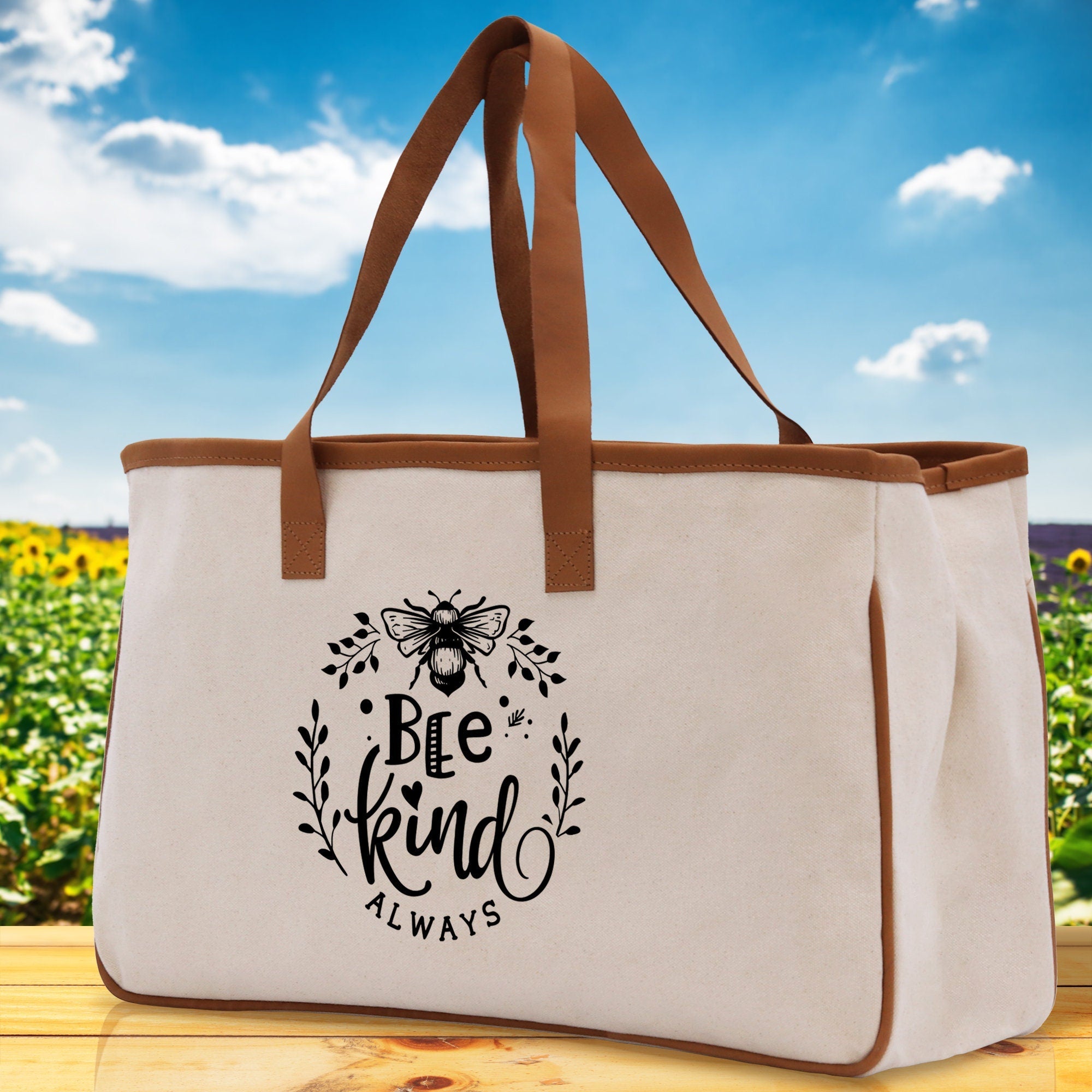 Bee Kind Always Cotton Canvas Tote Bag Nurse Appreciation Gift Bag Gift for Her Birthday Gift Bee Kind Mental Health Matters Save The Bees - Aaria Tees Aaria Tees
