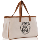 Bee Kind Always Cotton Canvas Tote Bag Nurse Appreciation Gift Bag Gift for Her Birthday Gift Bee Kind Mental Health Matters Save The Bees - Aaria Tees Aaria Tees