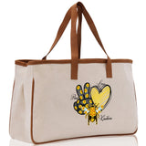Love Peace Kindness Cotton Canvas Tote Bag Nurse Appreciation Gift Bag Gift for Her Birthday Gift Bee Kind Mental Health Matters - Aaria Tees Aaria Tees