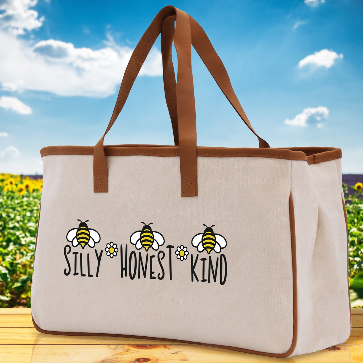 Silly Honest KindCotton Canvas Tote Bag Nurse Appreciation Gift Bag Gift for Her Birthday Gift Bee Kind Mental Health Matters Save The Bees - Aaria Tees