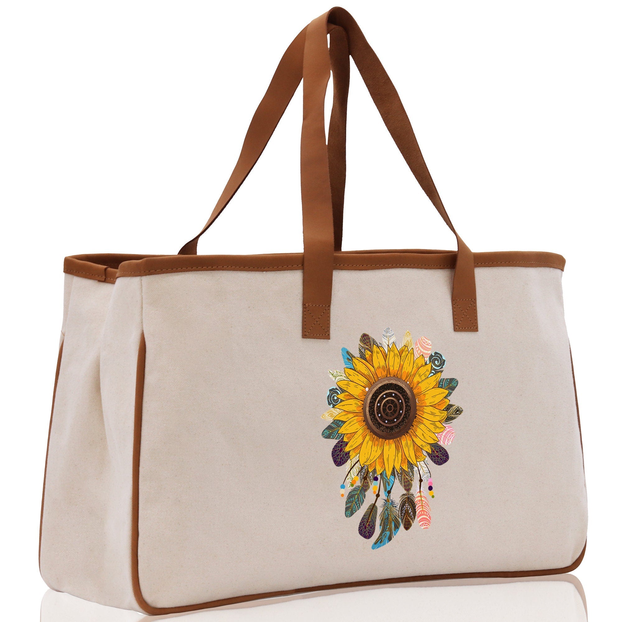 Sunflower Cotton Canvas Tote Bag Nurse Appreciation Gift Bag Gift for Her Birthday Gift Bee Kind Mental Health Matters Save The Bees - Aaria Tees Aaria Tees