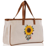 Sunflower Cotton Canvas Tote Bag Nurse Appreciation Gift Bag Gift for Her Birthday Gift Bee Kind Mental Health Matters Save The Bees - Aaria Tees Aaria Tees