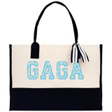 Gaga Gram Mimi Nana Grandma Canvas Tote Bag Grandma's Getaway Bag Grandma Gift Bag Mothers Day Gift Bag Grandma Beach Bag Gift for Grandma - Aaria Tees Aaria Tees