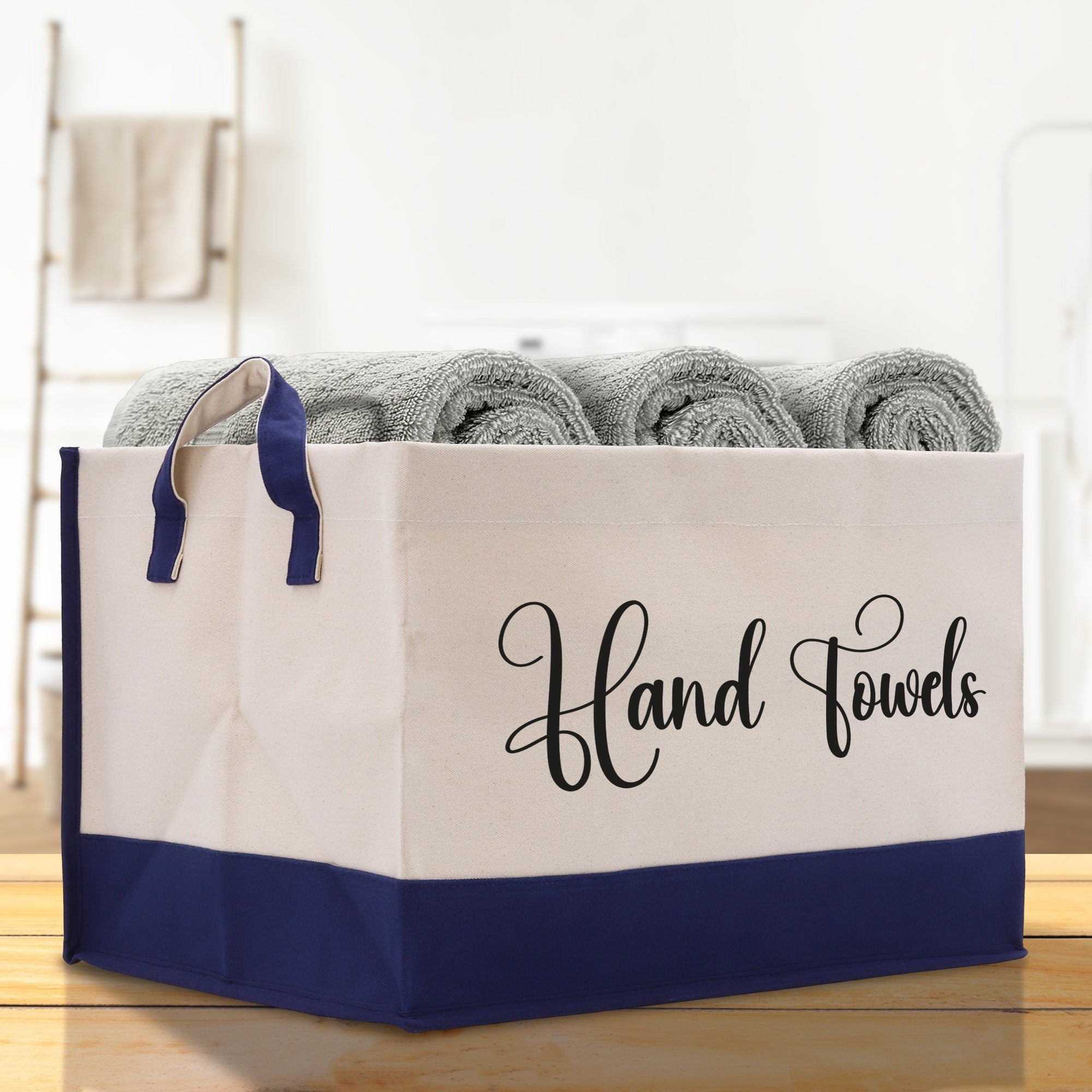 Personalized Canvas Storage Tote Bag Nursery Storage Towel Storage Kids Toy Storage Cloth Storage Storage Bin Storage Tubs Mudroom Storage - Aaria Tees Aaria Tees